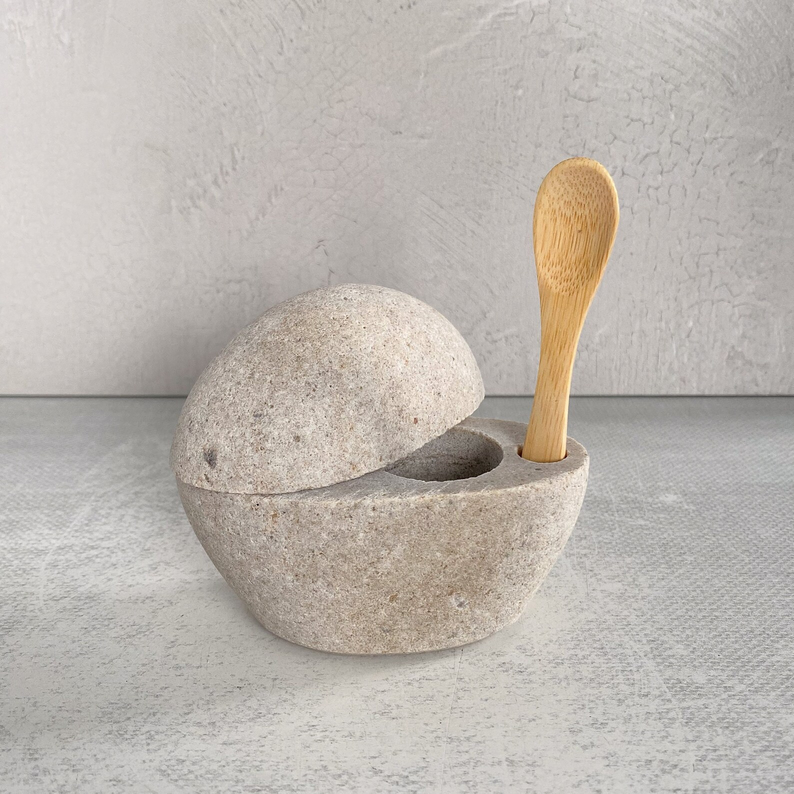 Natural Beach Stone 2 Hole Salt Cellar/pig/pinch Pot/spice - Etsy | Etsy (US)