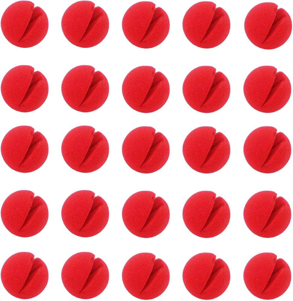 Ogrmar 25PCS Red Circus Clown Nose Christmas Costume Party Cosplay Halloween Decor (25PCS) | Amazon (US)