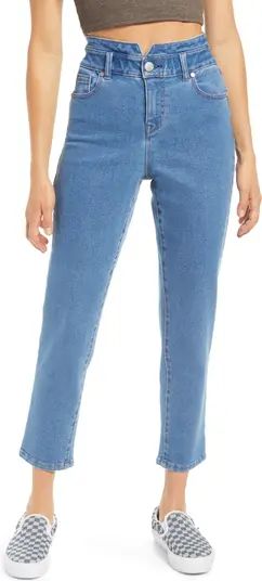 Re:Denim High Elastic Waist Relaxed Fit Ankle Straight Leg Jeans | Nordstrom