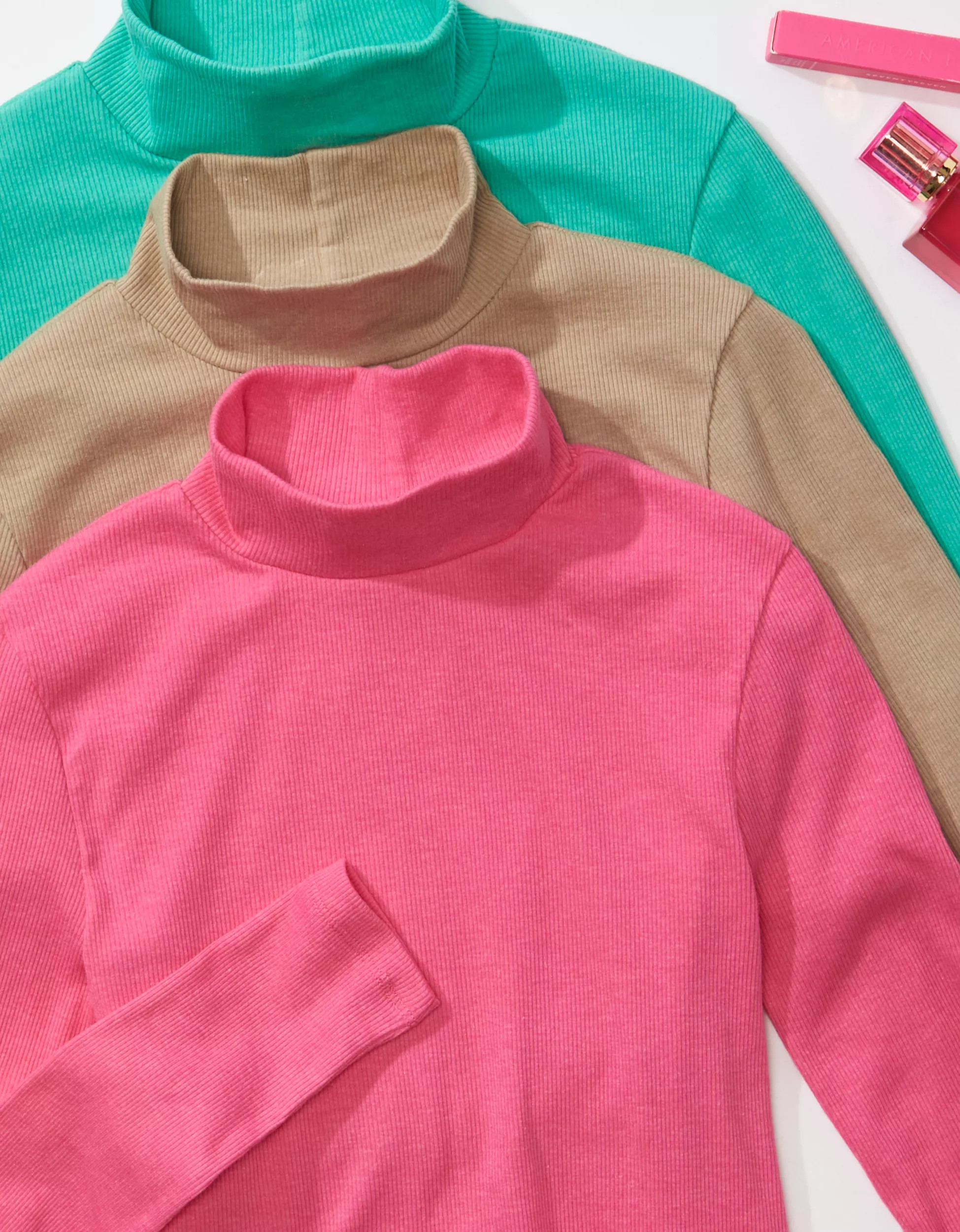 AE Long-Sleeve Mock Neck T-Shirt | American Eagle Outfitters (US & CA)