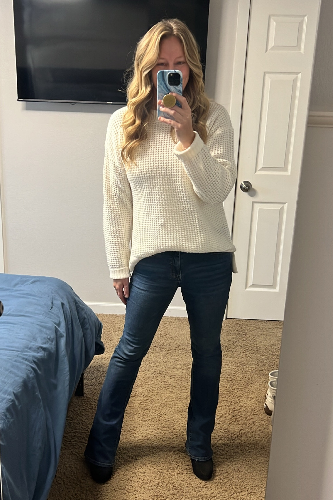 Jeans on sale for $17 & sweater on sale for $12! I'm a true medium and it fit great and I got a size 9 jeans.

#LTKsalealert #LTKfindsunder50 #LTKHolidaySale