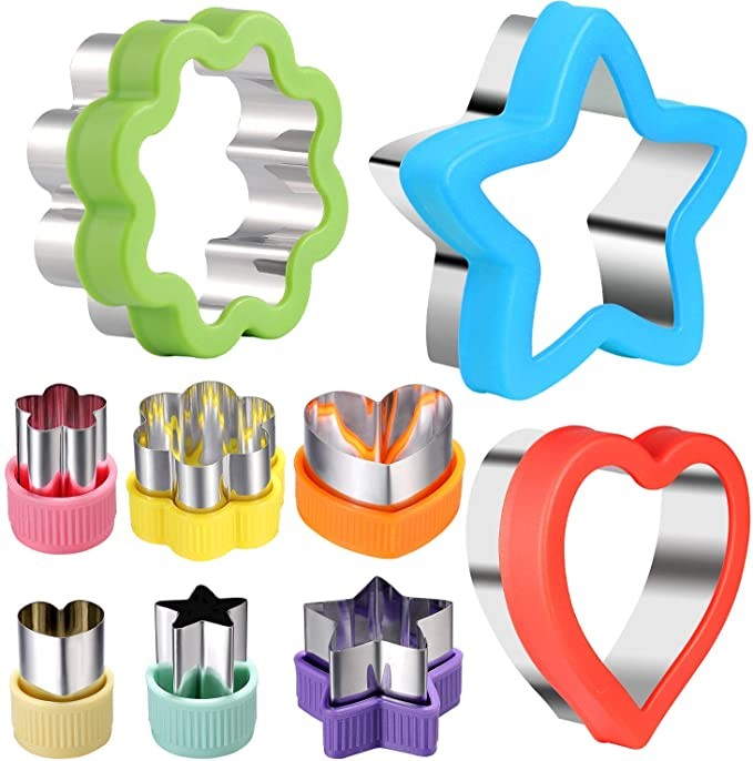 laxizar 9 pcs Cookie Cutters Fruit Cutter Mini Vegetable Cookie Stamps Mold | Amazon (US)