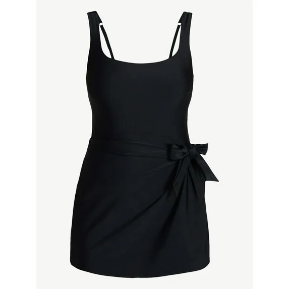 Time and Tru Women's and Women's Plus Size Wrap Swim Dress, Sizes XS-3X | Walmart (US)