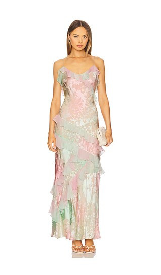 LoveShackFancy Rialto Dress in Pink,Sage. - size 6 | Revolve Clothing (Global)