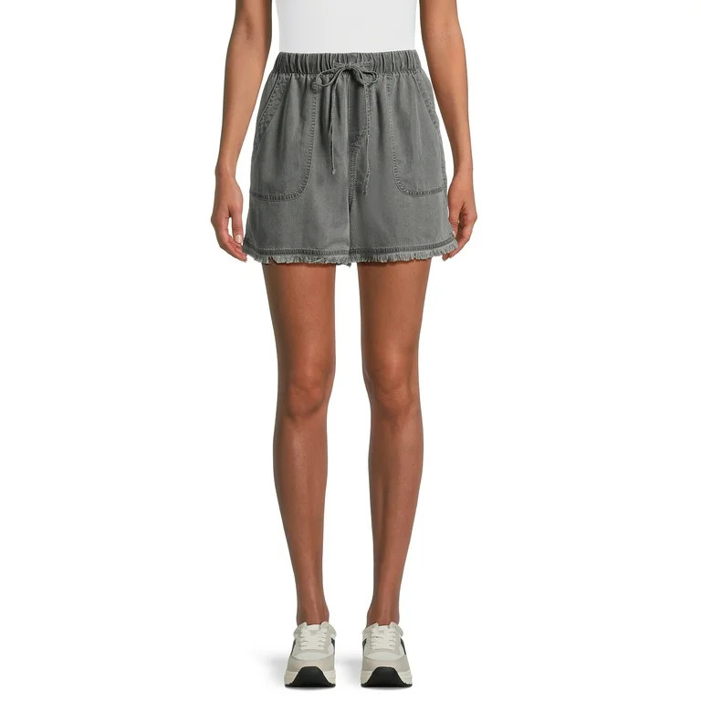 Time and Tru Women's Fray Hem Shorts, 3.5" Inseam, Sizes XS-XXXL | Walmart (US)