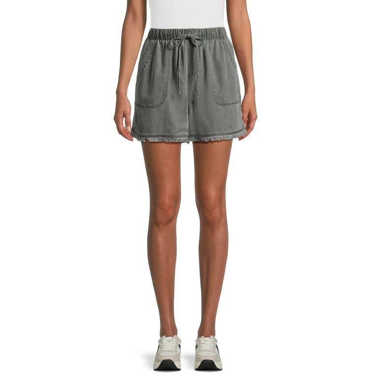 Time and Tru Women's Fray Hem Shorts, 3.5" Inseam, Sizes XS-XXXL - Walmart.com | Walmart (US)