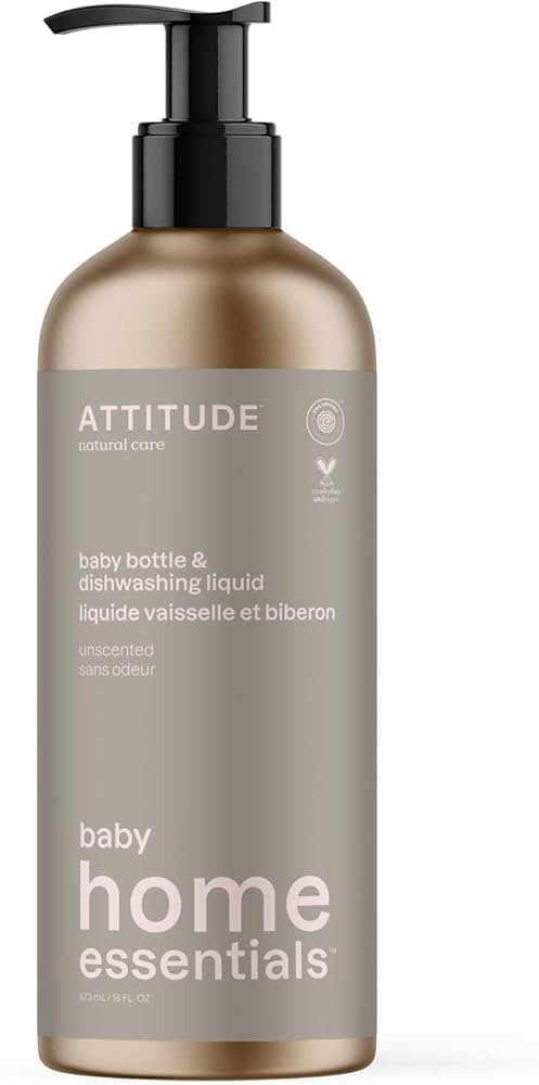 ATTITUDE Baby Dish Soap and Bottle Cleaner, EWG Verified Dishwashing Liquid, No Added Dyes or Fra... | Amazon (US)