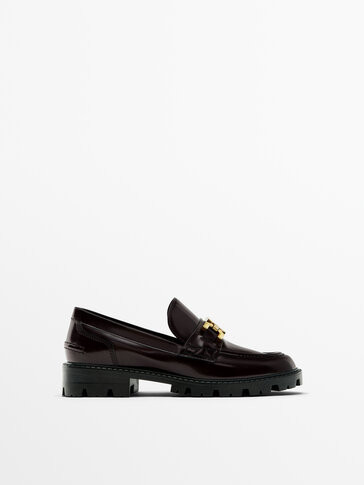 Track loafers with metal detail | Massimo Dutti US