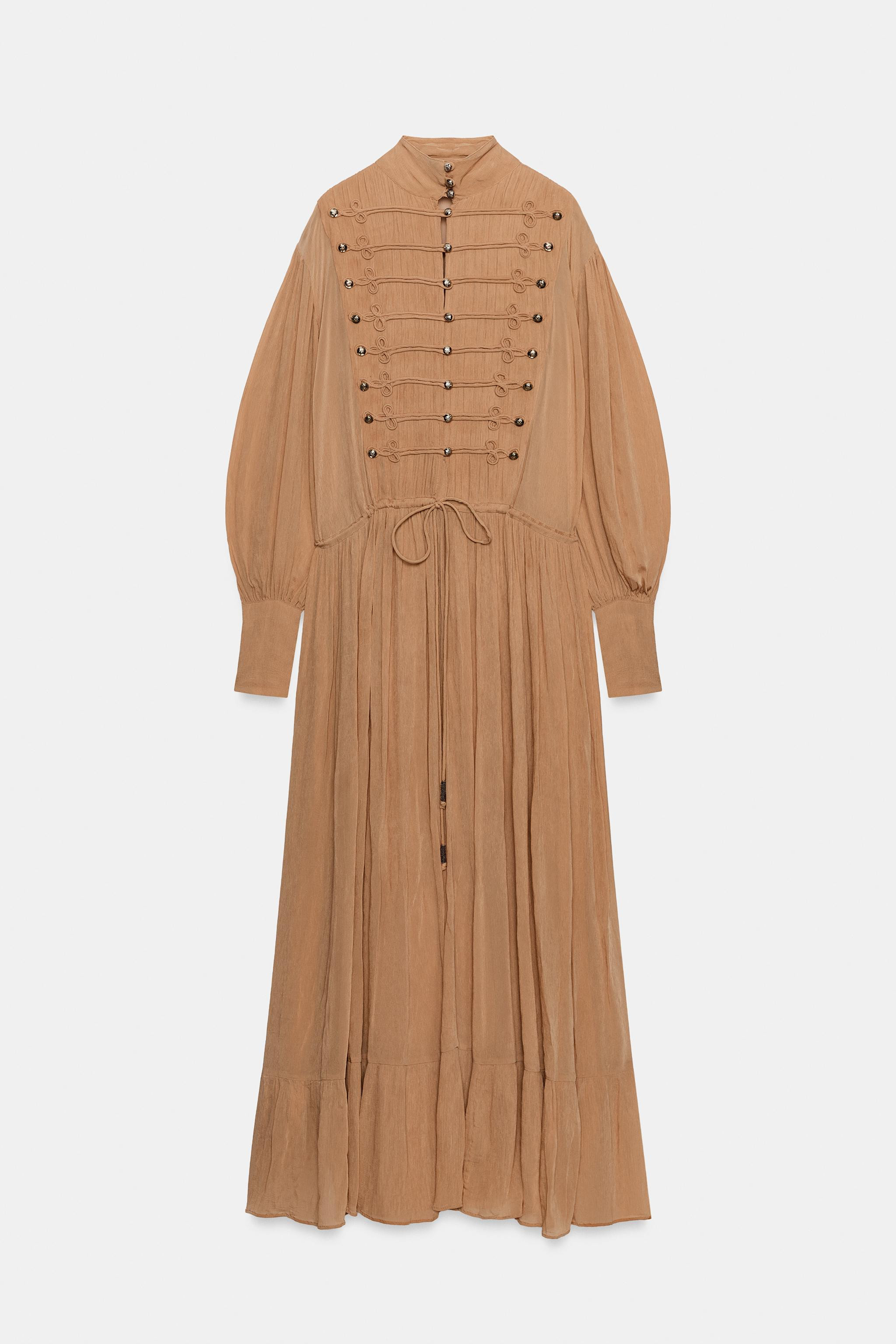 ZW COLLECTION LONG FROG FASTENING DRESS | Zara US