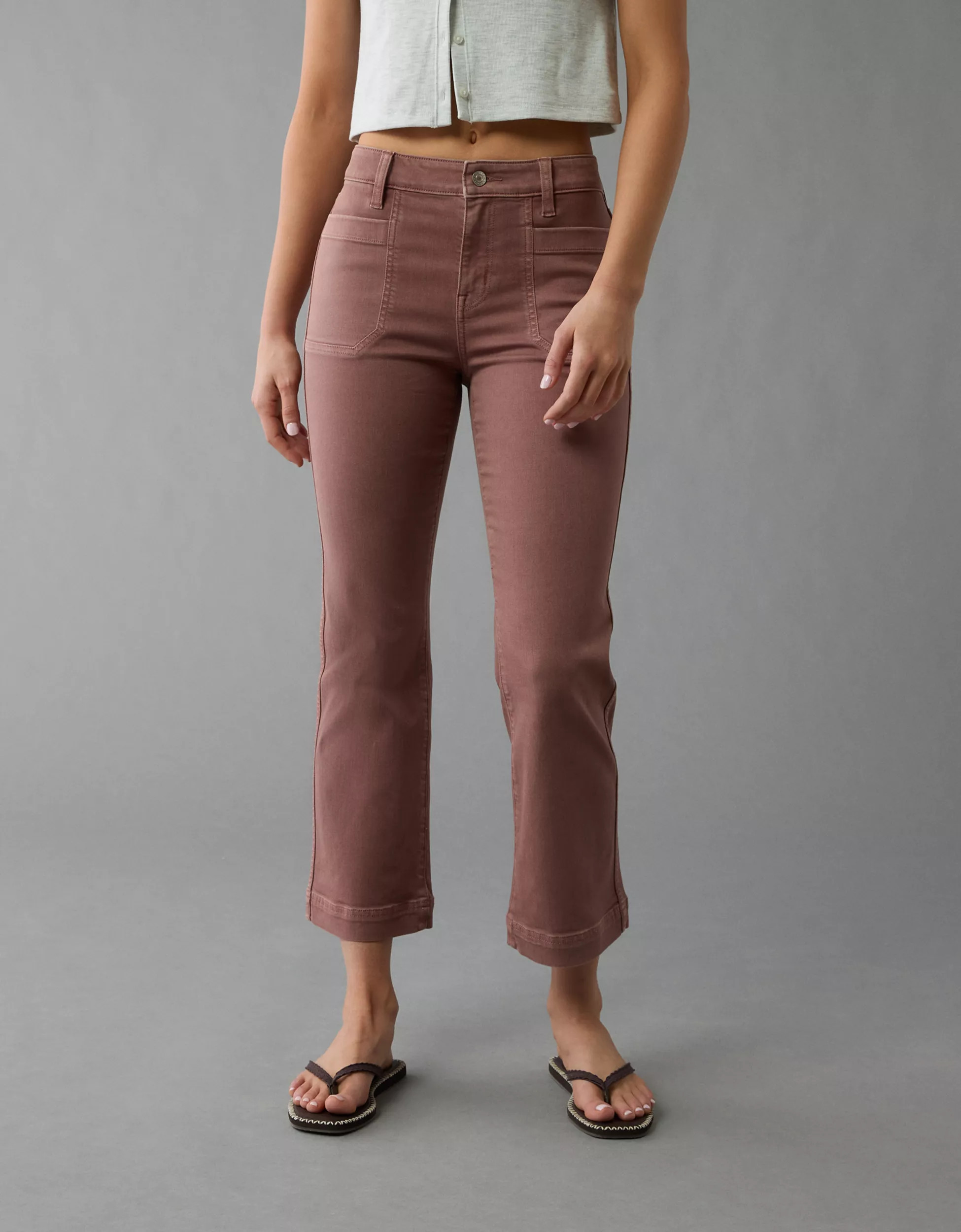 AE Next Level High-Waisted Kick Bootcut Crop Jean | American Eagle Outfitters (US & CA)