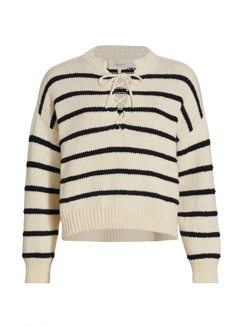 The Sea Stripe Lace-Up Sweater | Saks Fifth Avenue