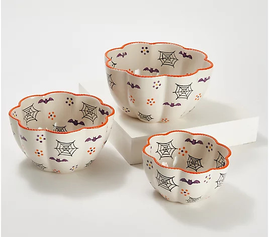 Temp-tations Seasonal Set of 3 Nesting Bowls - QVC.com | QVC