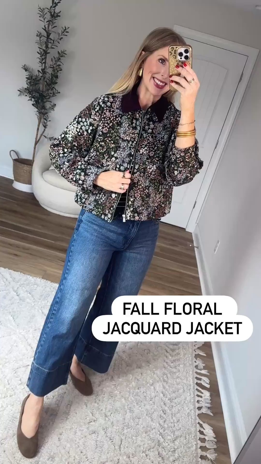 Fall floral jacquard jacket

#LTKootd