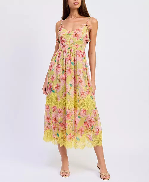 Women's Sleeveless Bustier V-Neck Midi Dress | Macy's