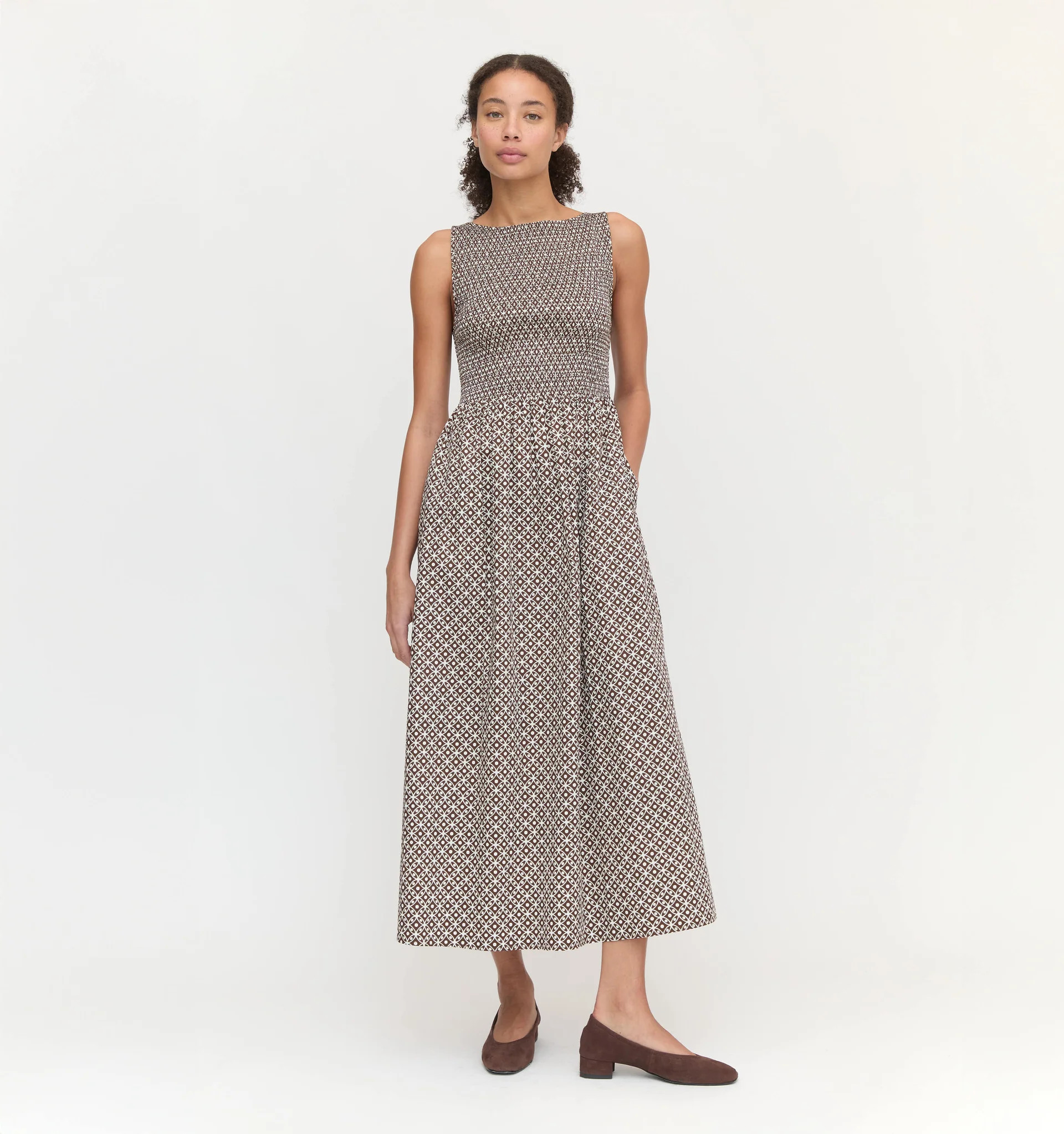 The Cosima Nap Dress - Chocolate Circular Lattice | Hill House Home US