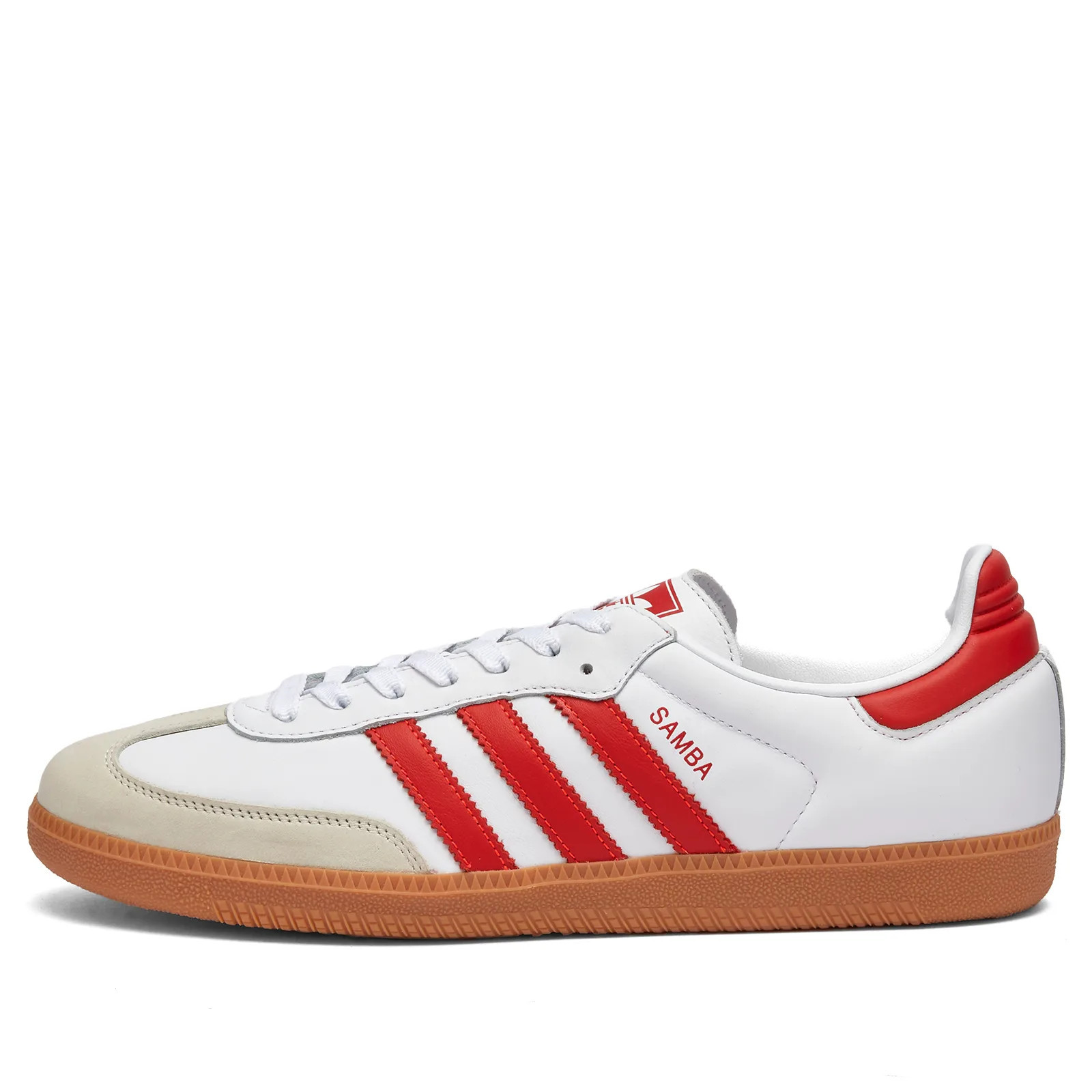 Adidas Samba OG Sneakers in Ftwr White/Solar Red/Off White, Size UK 3 | END. Clothing