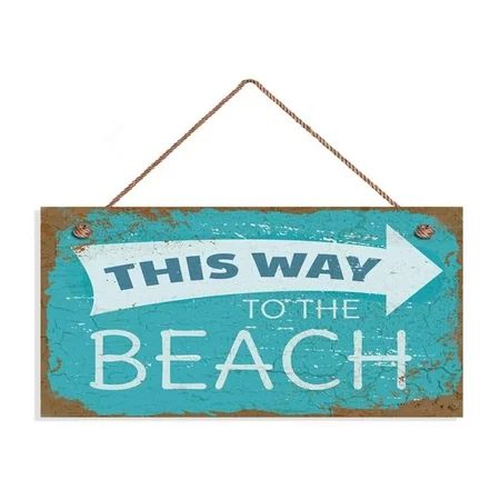 Wendana This Way to The Beach Sign, Weathered Beach Decor, Rusted Style Sign,Wall Plaque, Beach Hous | Walmart (US)