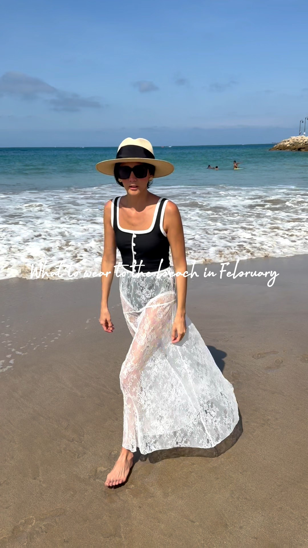 February beach days call for pieces that feel elevated but effortless. 🤍 This white and black Amazon swimsuit looks designer but was under $40, and paired with my lace skirt it instantly feels chic and put together.

This is my favorite kind of beach outfit formula: one great swimsuit, one statement layer, and you’re done. Easy to pack, easy to style, and perfect for any warm-weather getaway — especially when you want to look polished without overthinking it.

Full look and details are live now on mariaonpoint.com ✨

 #ootdinspiration #VacationOutfits #ResortWear #BeachOutfitIdeas #AmazonFinds 

#LTKSaleAlert #LTKootd #LTKTravel