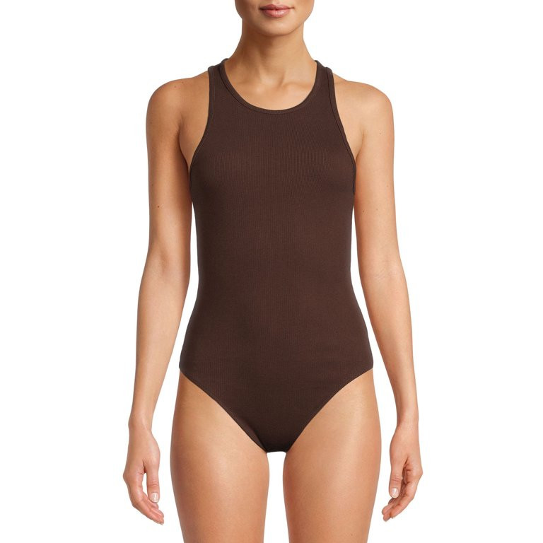 Time and Tru Women's Halter Rib Bodysuit | Walmart (US)