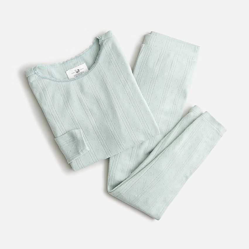 Girls' long-sleeve pointelle sleep set | J.Crew US