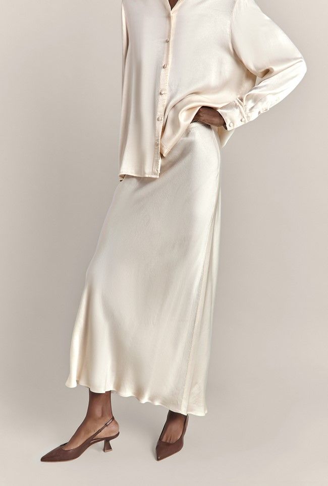 Emma Satin Midi Skirt

                        Ivory | Ghost