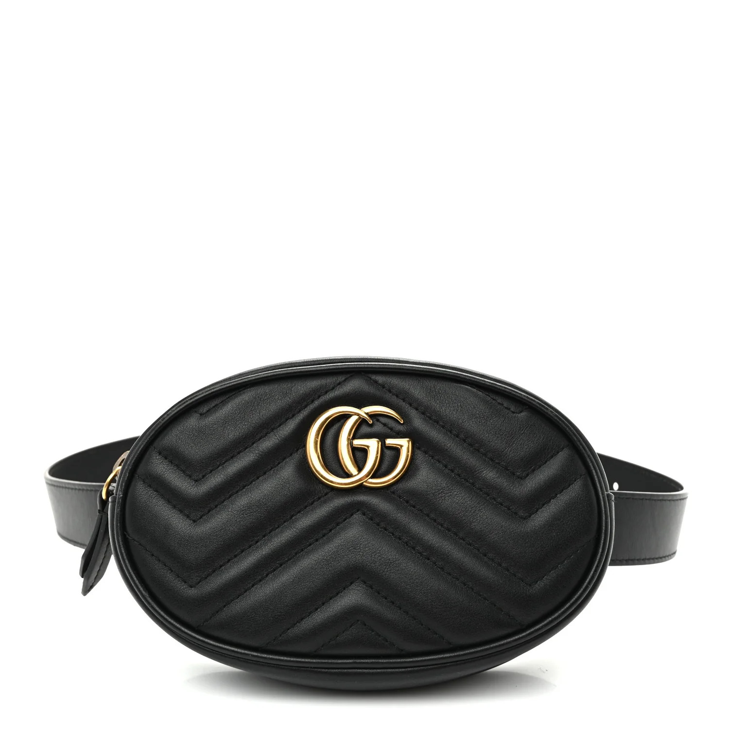 Calfskin Matelasse GG Marmont Belt Bag 75 30 Black | FASHIONPHILE (US)