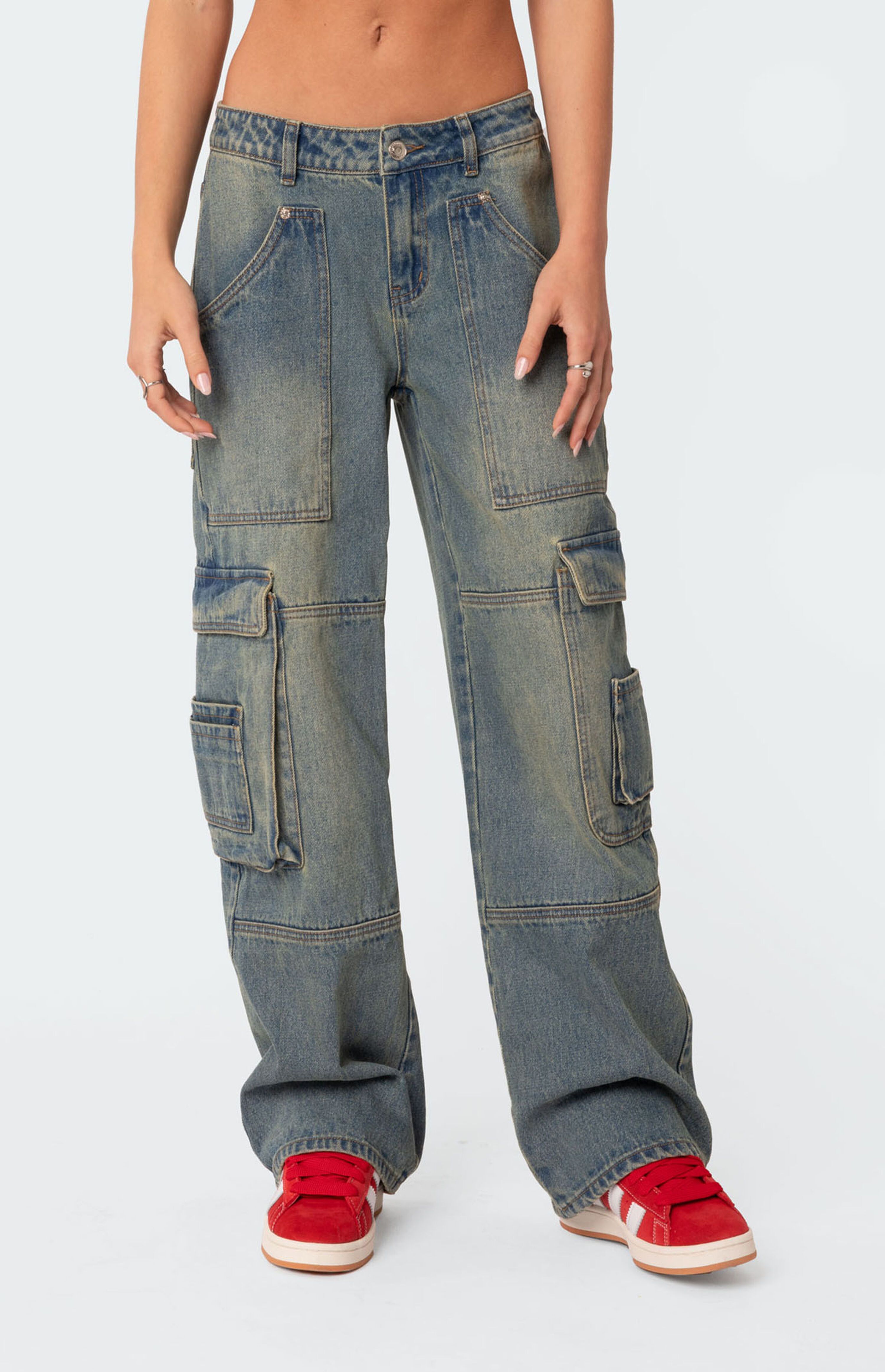 Edikted Westie Low Rise Washed Cargo Jeans | PacSun