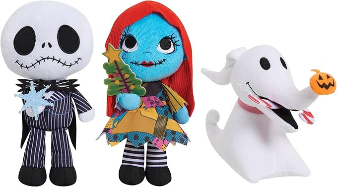 Disney Tim Burton’s Nightmare Before Christmas Small Plushie 3-Piece Set, Felt and Embroidered ... | Amazon (US)