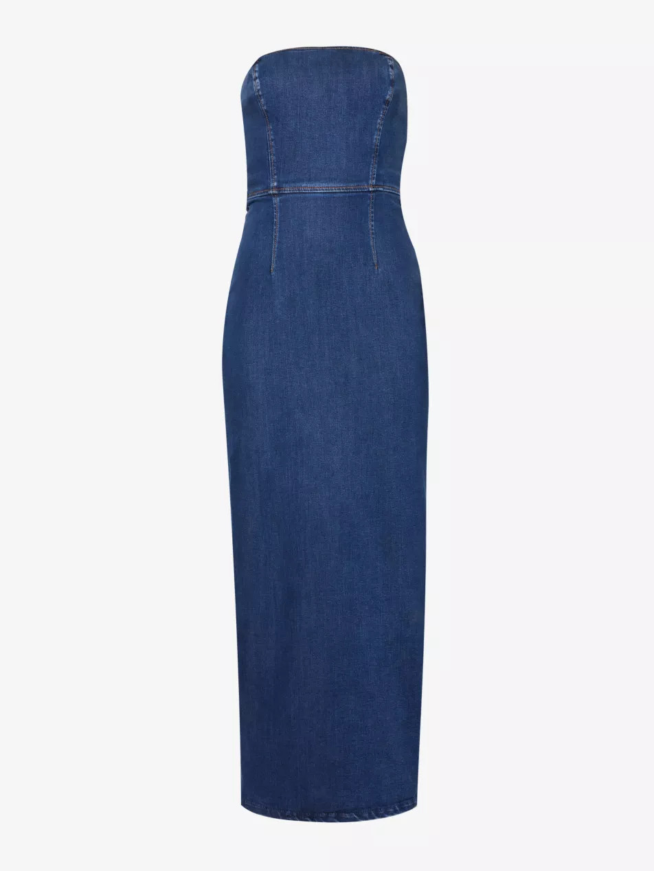 Eugenia strapless stretch-denim midi dress | Selfridges