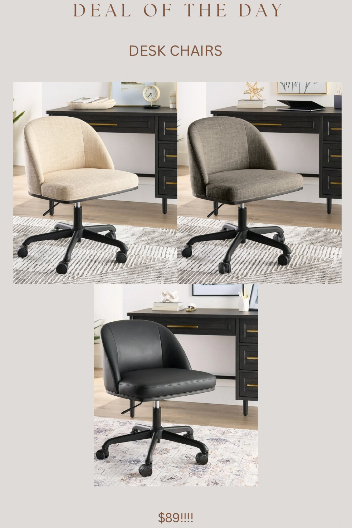 Brand new budget friendly Walmart desk chair!!! I cannot believe this price! 

#LTKSaleAlert #LTKFindsUnder100 #LTKHome