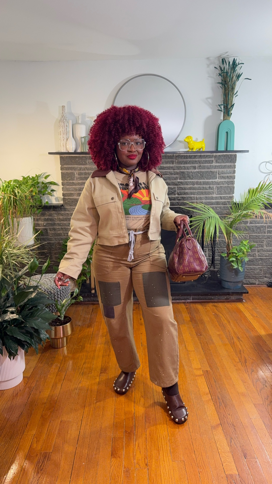 It was a rainy day, and I decided to embrace the weather by putting together this outfit for a trip to TJ Maxx (check out my previous post for more details). I'm loving this barn jacket I picked up for just $20 from @walmartstyle. It's quite stylish with its front flap pockets and detailed button cuffs on the sleeves. The pants are a fantastic Free People look-alike from @Shein, and the mules are a budget-friendly version resembling the Awake Mode design. I completed the look with a vintage Dooney bag, adorned with my favorite bag charm.

#LTKMidsize #LTKStyleTip #LTKShoeCrush