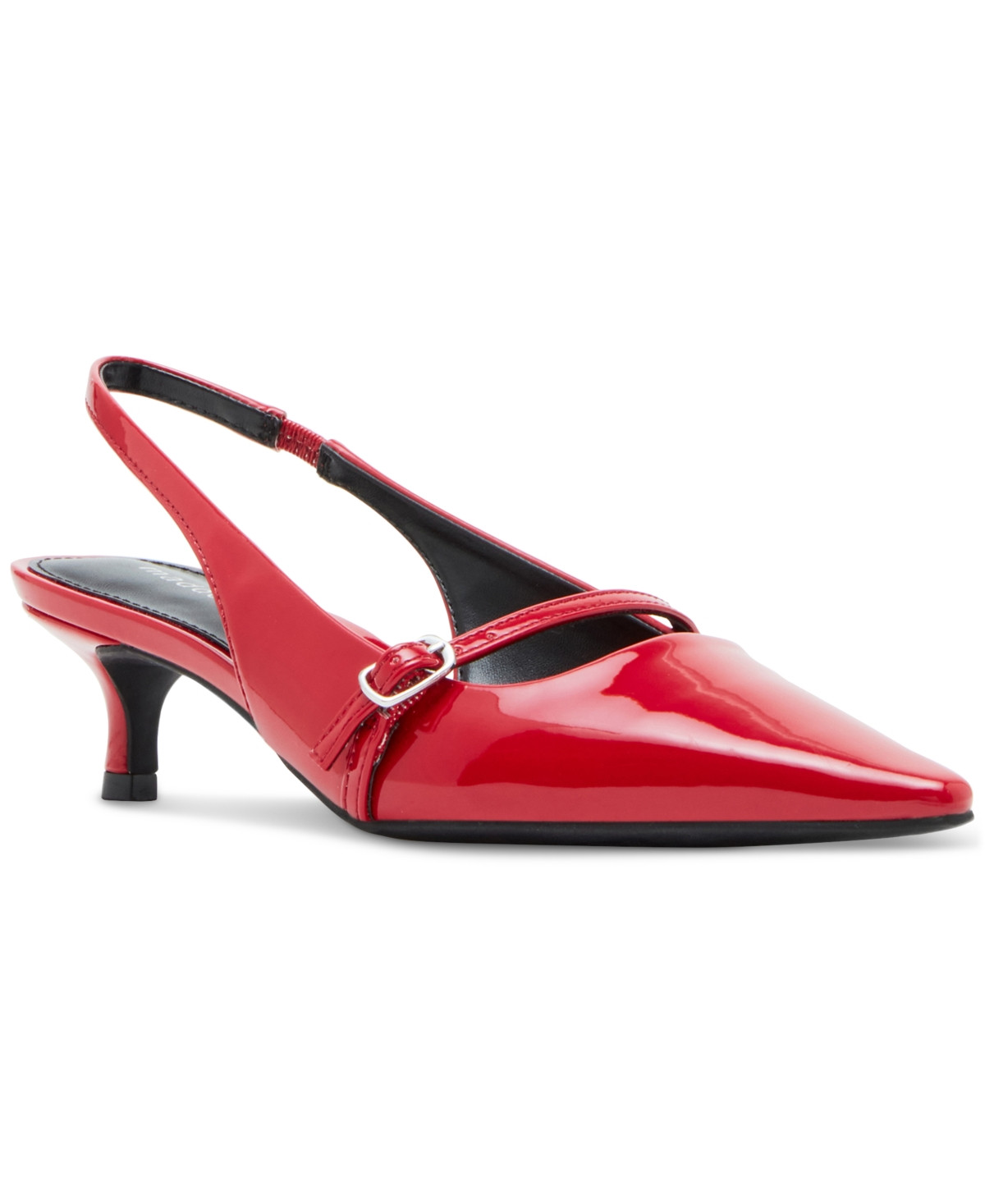 Madden Girl Krystall Slingback Kitten-Heel Pumps - Red Patent | Macy's