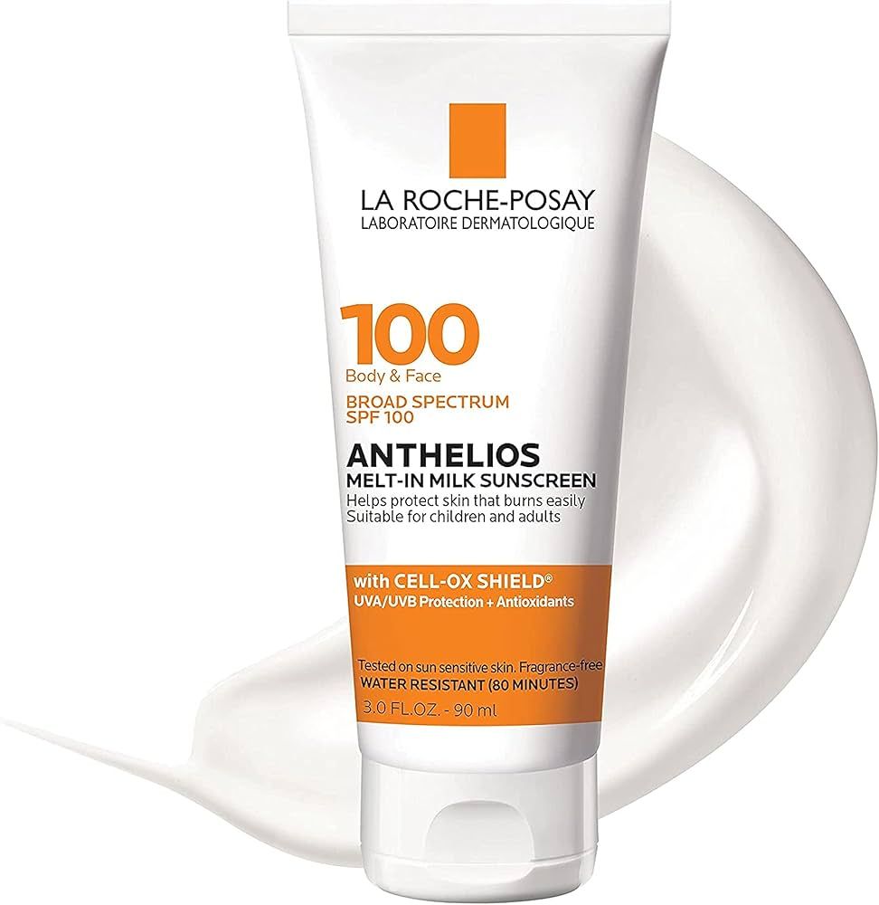 La Roche-Posay Anthelios Melt-in Milk Body & Face Sunscreen Lotion Broad Spectrum SPF 100, Oxyben... | Amazon (US)