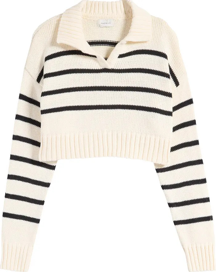 PacSun Callie Stripe Crop Polo Sweater | Nordstrom | Nordstrom