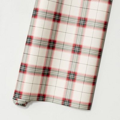 Holiday Plaid Premium Gift Wrap Red/Green - Hearth & Hand™ with Magnolia | Target