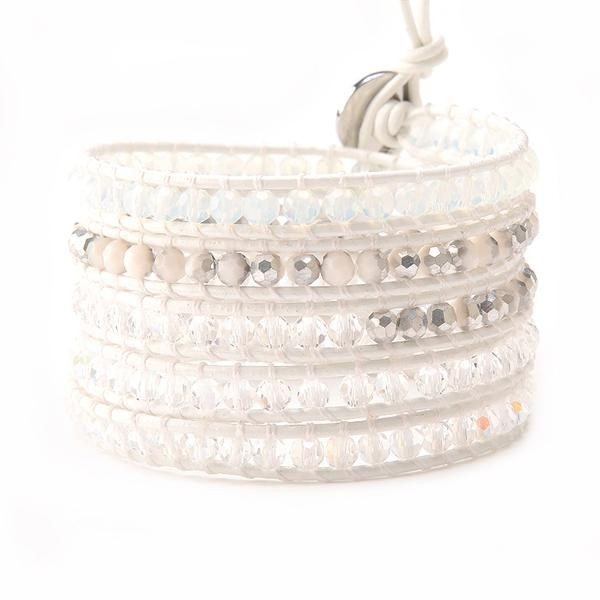 Silver and Clear Crystals on Ivory | Victoria Emerson