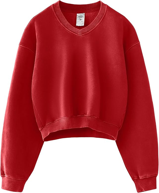 Hatant Sweatshirt for Women Acid Wash Athletic Hoodie Heritage Fleece V-neck Long Sleeve Hoodie F... | Amazon (US)