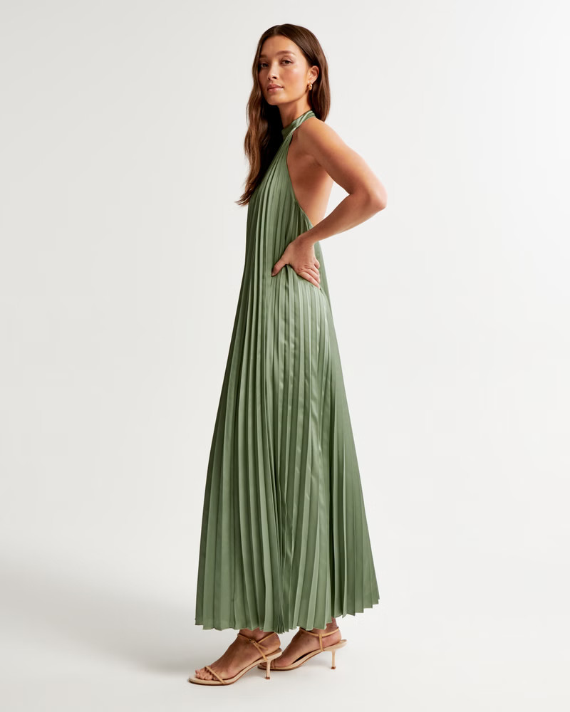 Women's The A&F Giselle Pleated Trapeze Gown | Women's Dresses & Jumpsuits | Abercrombie.com | Abercrombie & Fitch (US)
