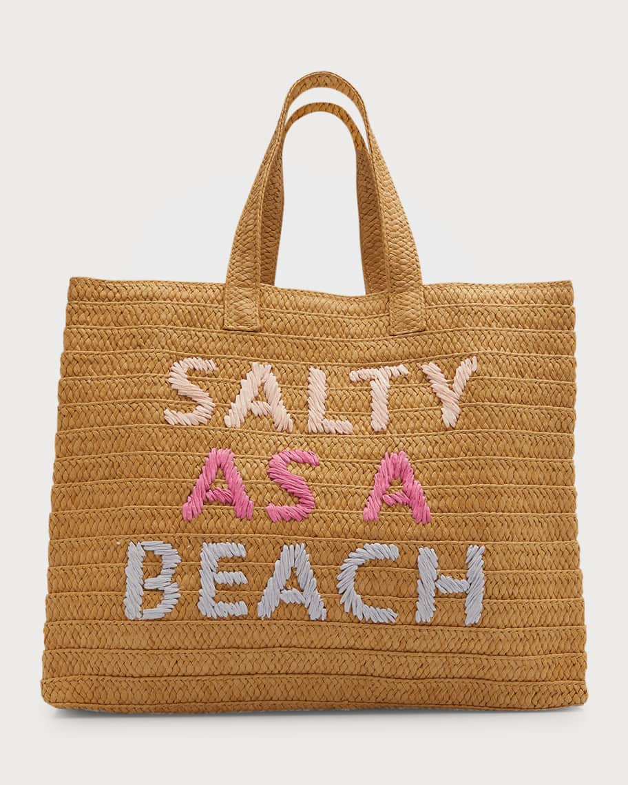 BTB Los Angeles Salty as a Beach Straw Tote Bag | Neiman Marcus