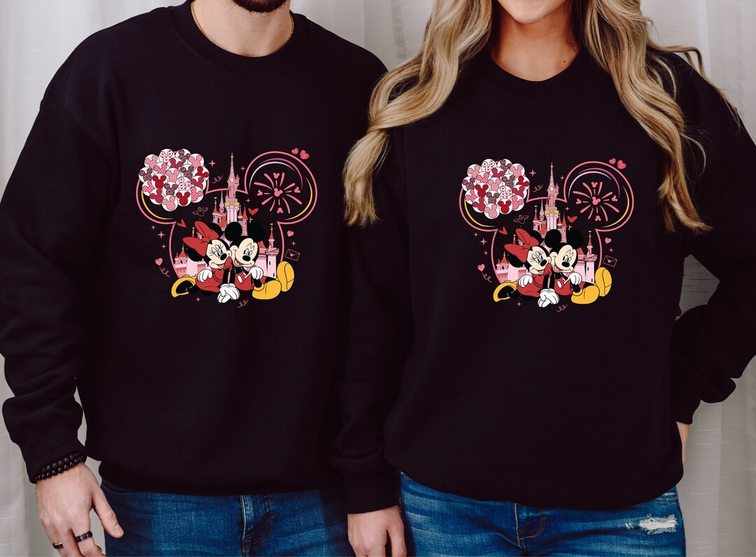 Mickey and Minnie Love Sweatshirt, Disneyland Valentine Sweater, Cute Couple Sweatshirt, Valentin... | Etsy (US)
