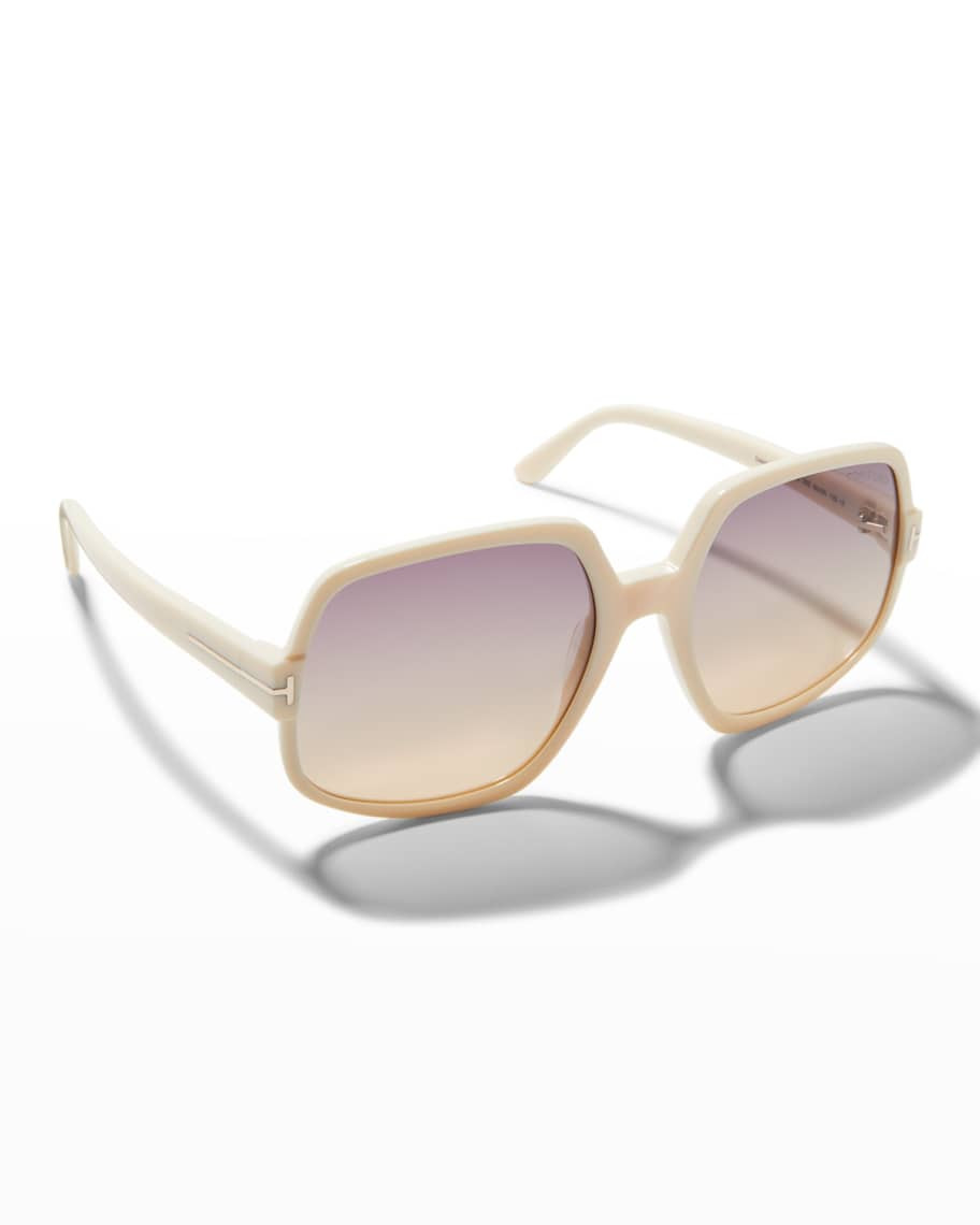TOM FORD Gradient Round Plastic Sunglasses | Neiman Marcus