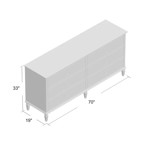 Victoria Light Natural 6-Drawer Double Wide Wood Dresser | Wayfair North America