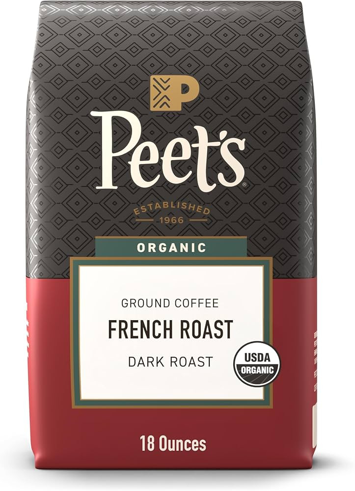 Peet's Coffee, USDA Organic Dark Roast Ground Coffee, 100% Arabica Coffee - French Roast 18 Ounce... | Amazon (US)