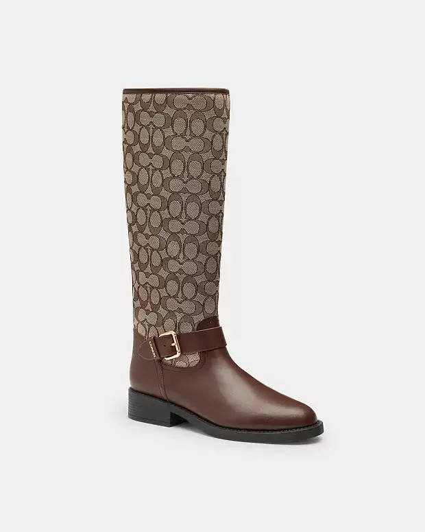 Riding Boot In Signature Jacquard | Coach Outlet US