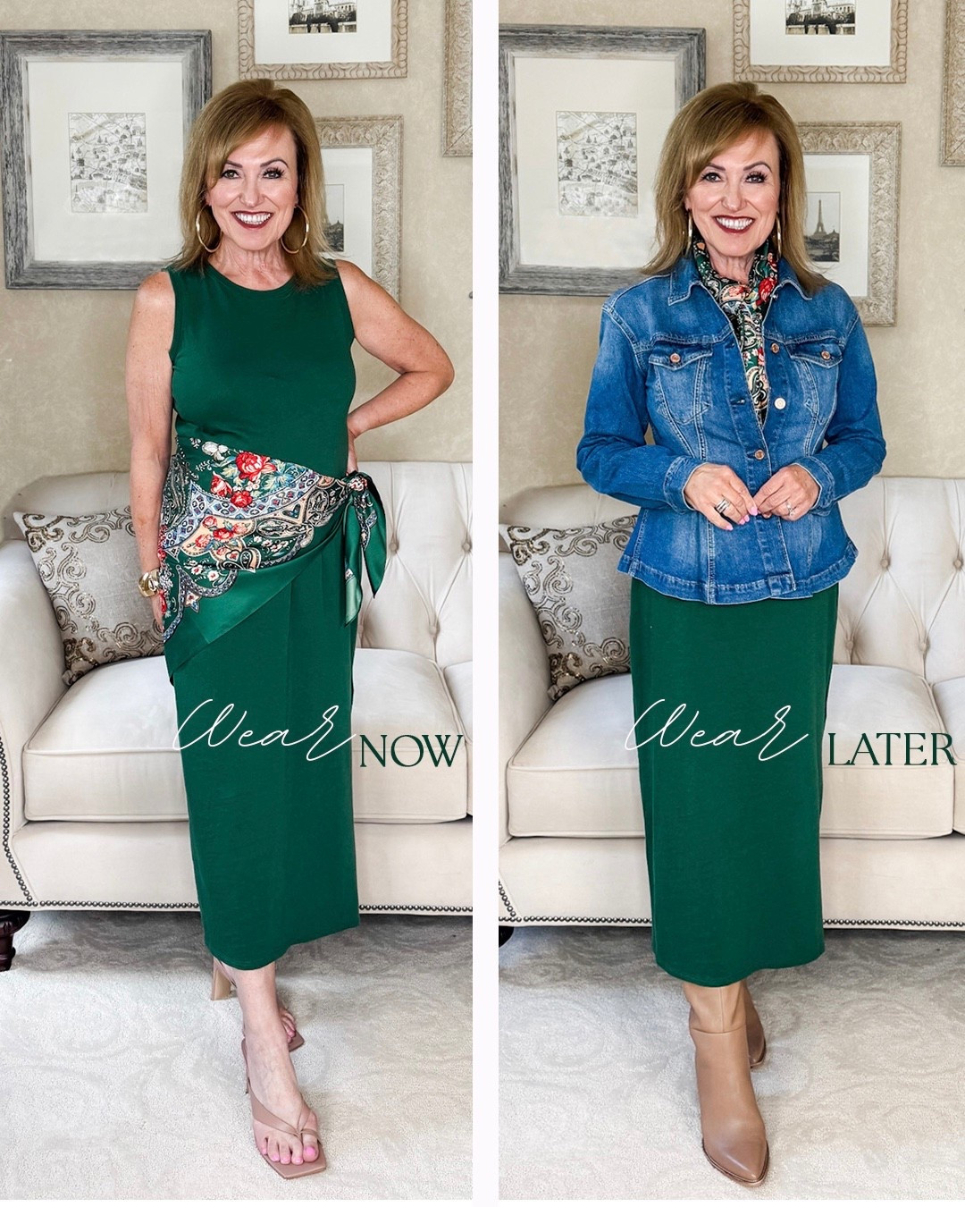 With all the cool weather happening in parts of the country, it’s a perfect time to talk about transitional dressing - or as I like to call it, the “now” and “later”.  

I’ve picked up a few pieces in the last few weeks that I can wear now but with a few tweaks, they will get me through fall.  I especially love sleeveless dresses in fall colors for this type of look. They give you a fall vibe when the weather is still hot, but throw on a jean jacket and scarf and you have the perfect fall outfit. 

I wrote an entire blog post about this topic - you can check it out on my website, www.dianneinstyle.com


#LTKSeasonal #LTKOver40 #LTKStyleTip