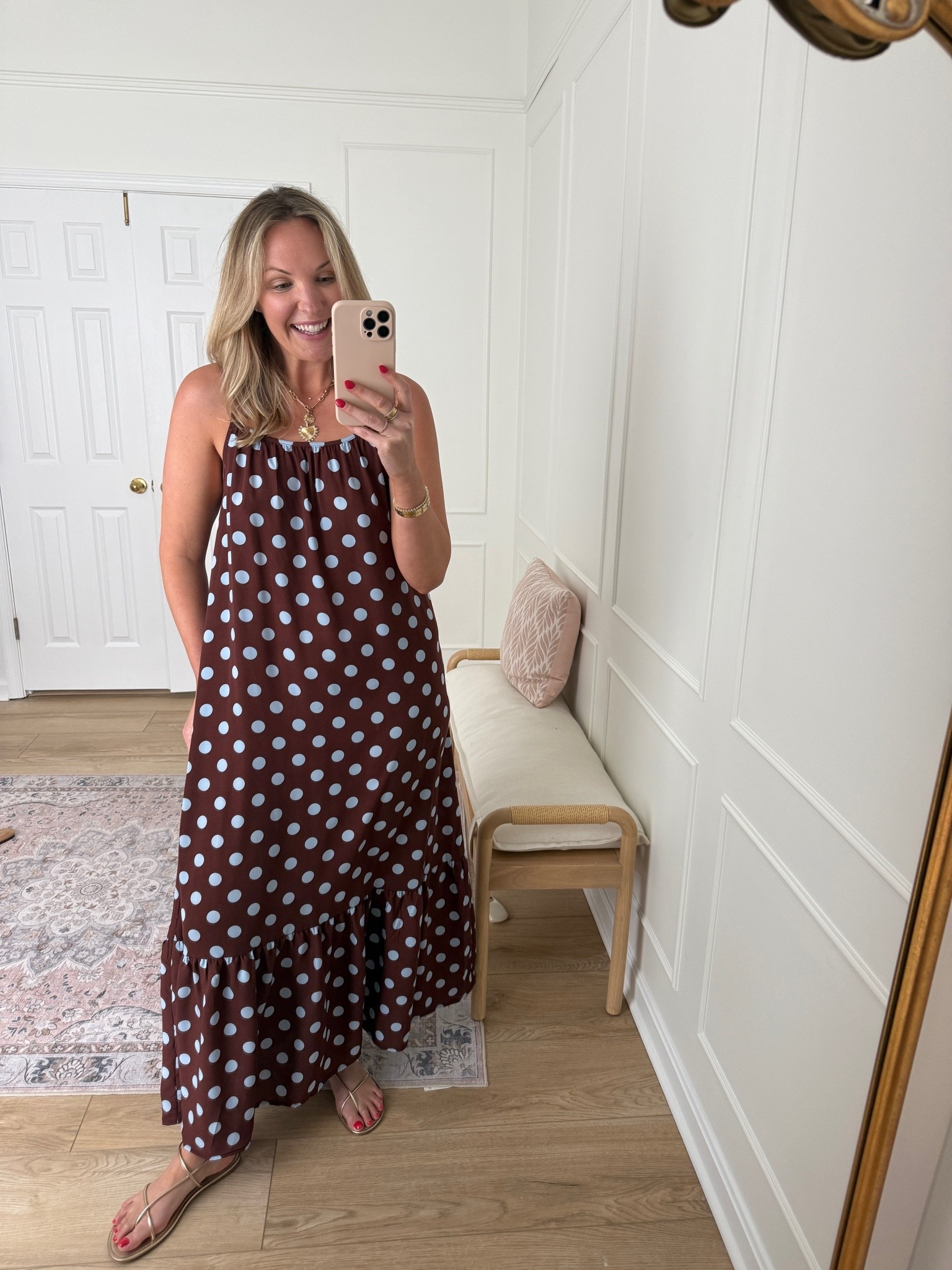 Easy summer dress and bump friendly! Wearing a med