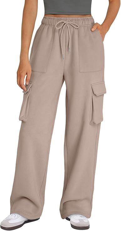 AUTOMET Womens Sweatpants Wide Leg Cargo Pants Fall Fashion Outfits Sweats Baggy Winter Clothes P... | Amazon (US)