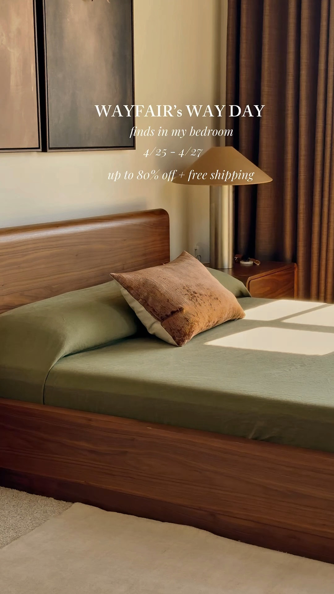 @Wayfair’s Way Day is happening from 4/25 - 4/27
up to 80% off + free shipping
Sharing my bedroom finds 🤎

#ad #wayfair #wayfairpartner #WayDay

#LTKSaleAlert #LTKHome