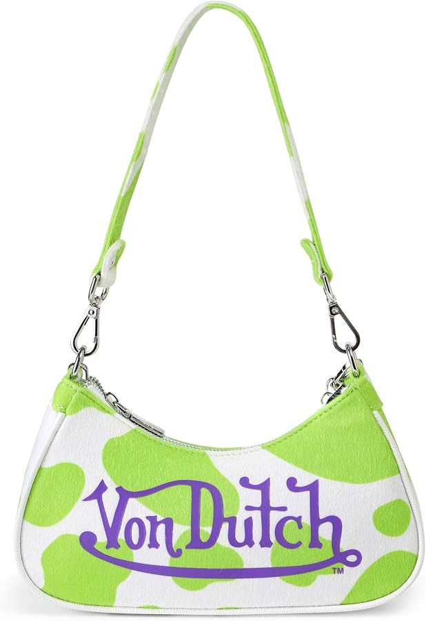 Von Dutch Purse Shoulder Bag, Women's Shoulder Handbags Logo Print and Gold or Silver Chain with ... | Amazon (US)