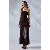 ASTR the Label | Lizet Strapless Mini Dress with Sheer Maxi Overlay in Black | Size XS | ASTR The Label (US)